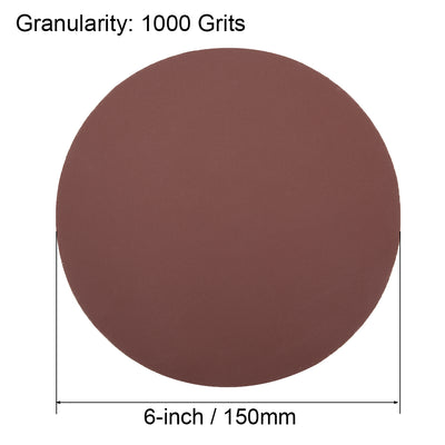 Harfington Uxcell 6-inch 1000-Grits PSA Sanding Disc, Adhesive-Backed Sanding Sheets Aluminum Oxide Sandpaper for Random Orbital Sander 10pcs