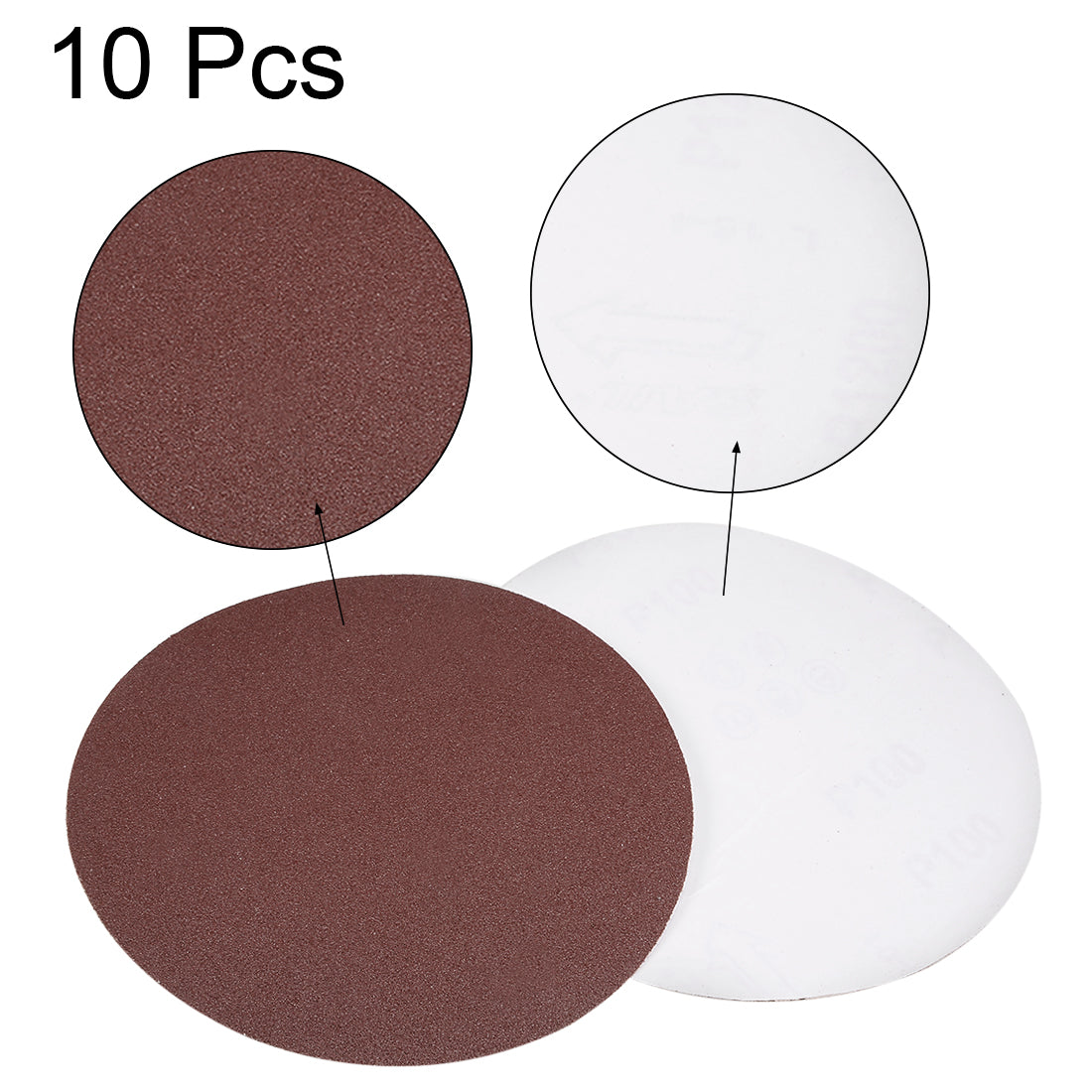 uxcell Uxcell 6-inch 100-Grits PSA Sanding Disc, Adhesive-Backed Sanding Sheets Aluminum Oxide Sandpaper for Random Orbital Sander 10pcs