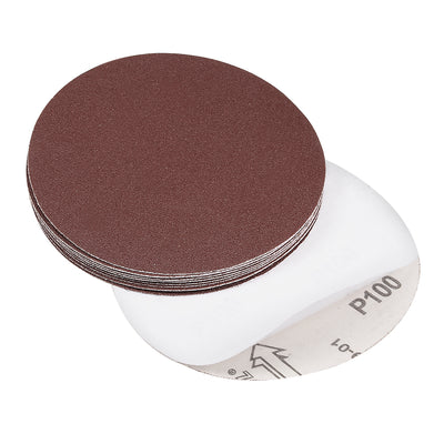Harfington Uxcell 6-inch 100-Grits PSA Sanding Disc, Adhesive-Backed Sanding Sheets Aluminum Oxide Sandpaper for Random Orbital Sander 10pcs