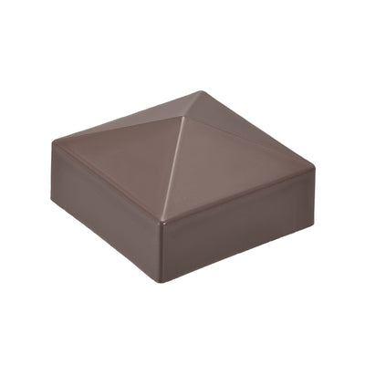 Harfington Uxcell Flat Top Post Cap for Fence, Stair Handrail Post, 70x70mm (2.8inch) Plastic, Coffee Color