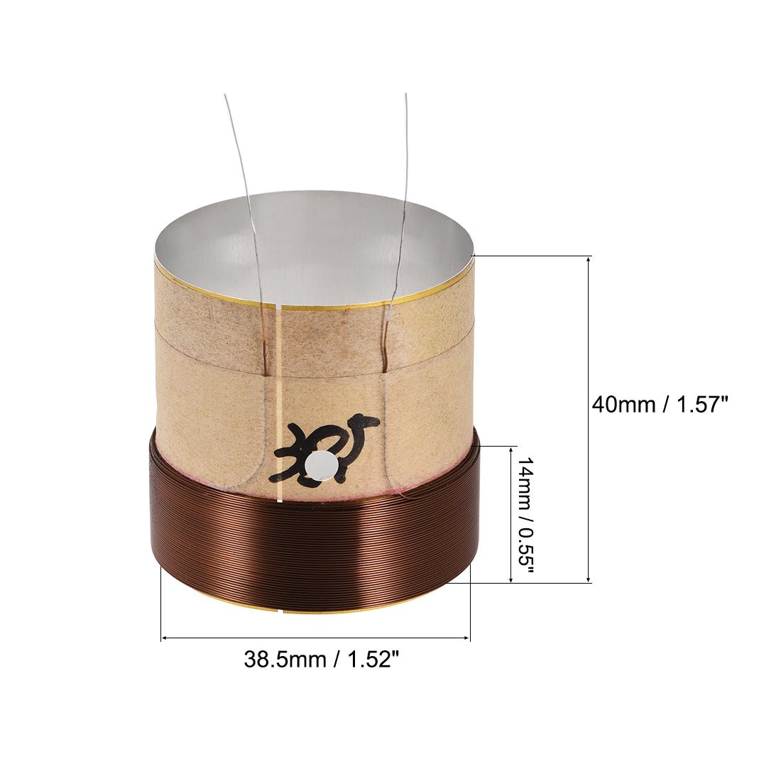 uxcell Uxcell 38.5mm 1.5" Woofer Voice Coil 4 Layers Round Copper Wire for Bass Speaker Audio