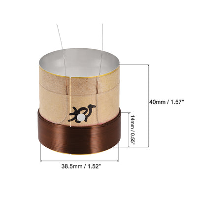 Harfington Uxcell 38.5mm 1.5" Woofer Voice Coil 4 Layers Round Copper Wire for Bass Speaker Audio