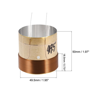 Harfington Uxcell 49.5mm 2" Woofer Voice Coil 4 Layers Round Copper Wire for Bass Speaker Audio Repair