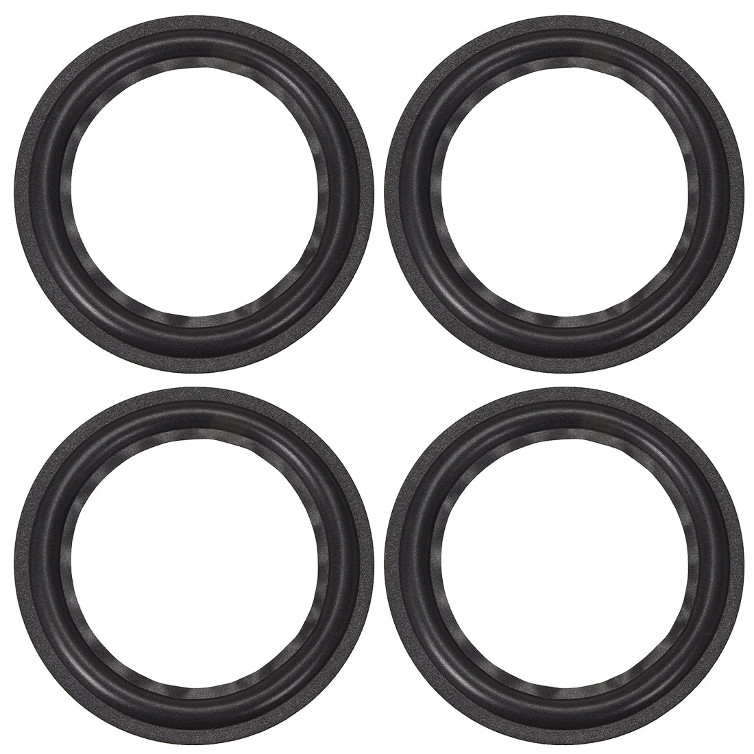 uxcell Uxcell 8 Inch Speaker Foam Edge Folding Ring  Horn Replacement Parts for Speaker Black 4pcs