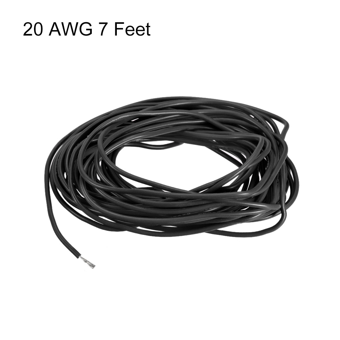 uxcell Uxcell Silicone Wire 20 AWG Electric Wire Strands of Tinned Copper Wire 7 ft Black