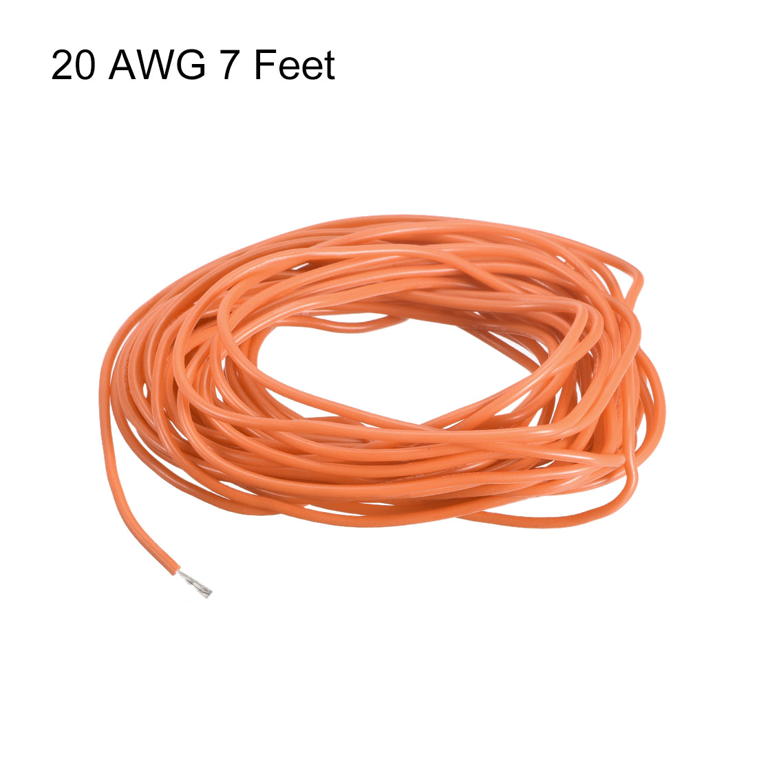 uxcell Uxcell Silicone Wire 20 AWG Electric Wire Strands of Tinned Copper Wire 7 ft Orange