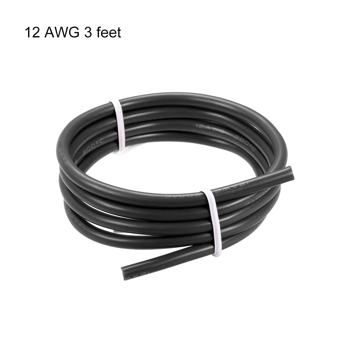 uxcell Uxcell Silicone Wire 12 AWG Electric Wire Strands of Tinned Copper Wire 3 ft Black