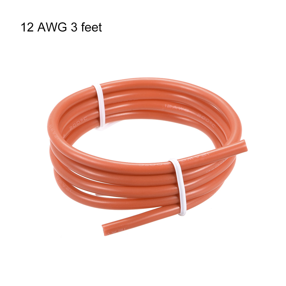 uxcell Uxcell Silicone Wire 12 AWG Electric Wire Strands of Tinned Copper Wire 3 ft Orange
