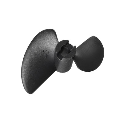 Harfington Uxcell RC Boat  Propeller 4.76mm Shaft 2 Vanes 45mm 1.4 P Fan Shape Pastic Black Rotating Propeller Props for RC Boat