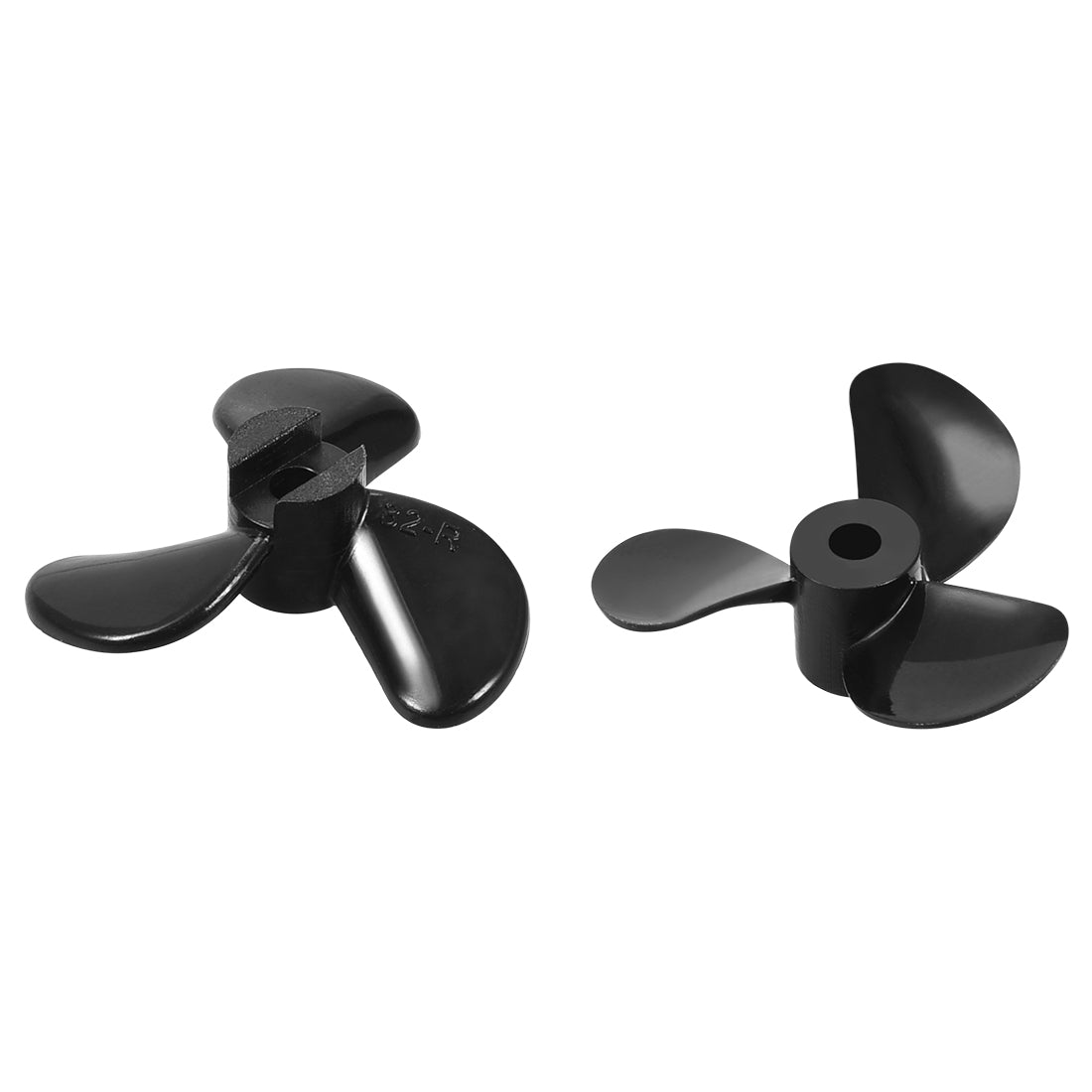 uxcell Uxcell RC Boat CCW Propeller 4mm Shaft 3 Vanes 28mm 1.4 P Fan Shape Pastic Black Rotating Propeller Props for RC Boat 2pcs