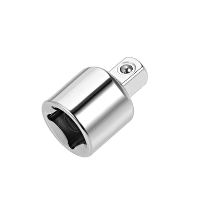 Harfington Uxcell 3/8 Inch Drive (F) x 1/4 Inch (M) Socket Reducer, Female to Male, Cr-V (Silver)