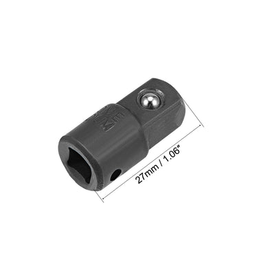 Harfington Uxcell 1/4 Inch Drive (F) x 3/8 Inch (M) Socket Adapter, Female to Male, Cr-V (Black)
