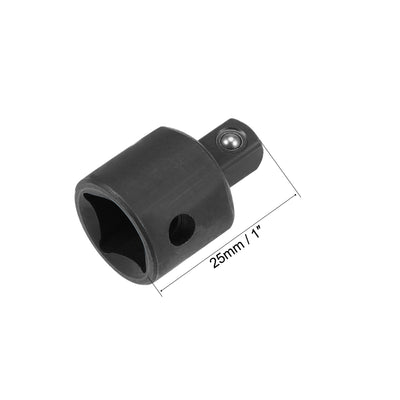 Harfington Uxcell 3/8 Inch Drive (F) x 1/4 Inch (M) Socket Reducer, Female to Male, Cr-V (Black)