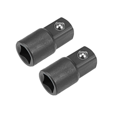 Harfington Uxcell 2 Pcs 3/8 Inch Drive (F) x 1/2 Inch (M) Socket Adapter, Female to Male, Cr-V (Black)