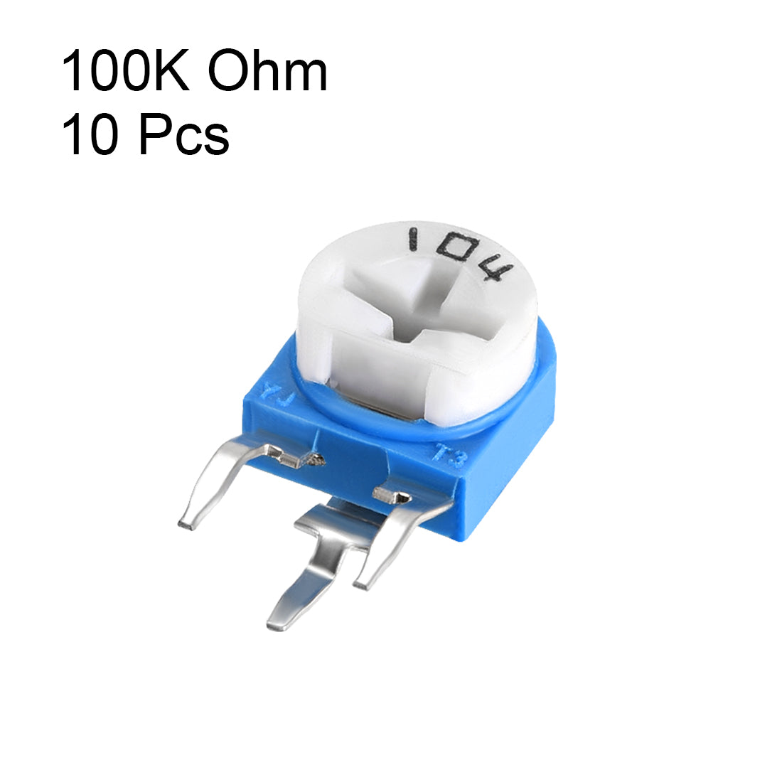 uxcell Uxcell Trimmer Potentiometer 100K Ohm Adjustment Horizontal Variable Resistors 10Pcs