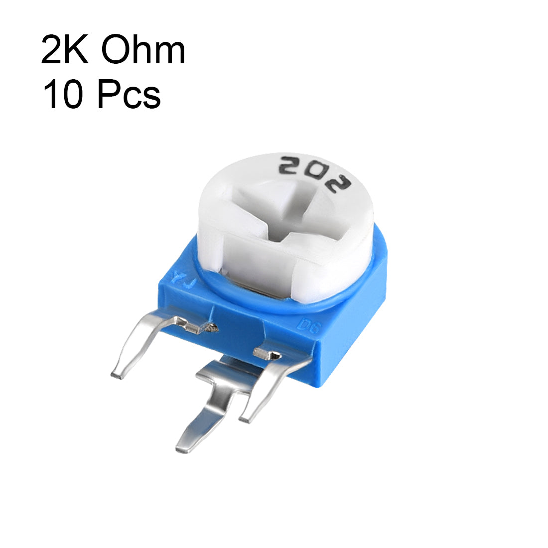 uxcell Uxcell Trimmer Potentiometer 2K Ohm Adjustment Horizontal Variable Resistors 10Pcs