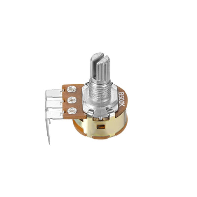 Harfington Uxcell WH148 Potentiometer with Switch 500K Ohm Variable Resistors Single Turn Rotary Carbon Film Taper 5pcs