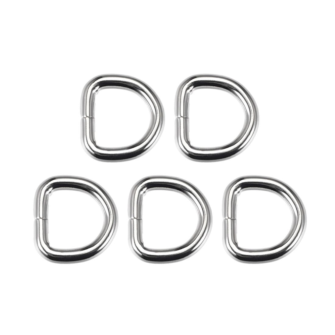 uxcell Uxcell 5 Pcs D Ring Buckle 0.63 Inch Metal Semi-Circular D-Rings 25.5x24x4.5mm Silver for Hardware Bags Belts Craft DIY Accessories