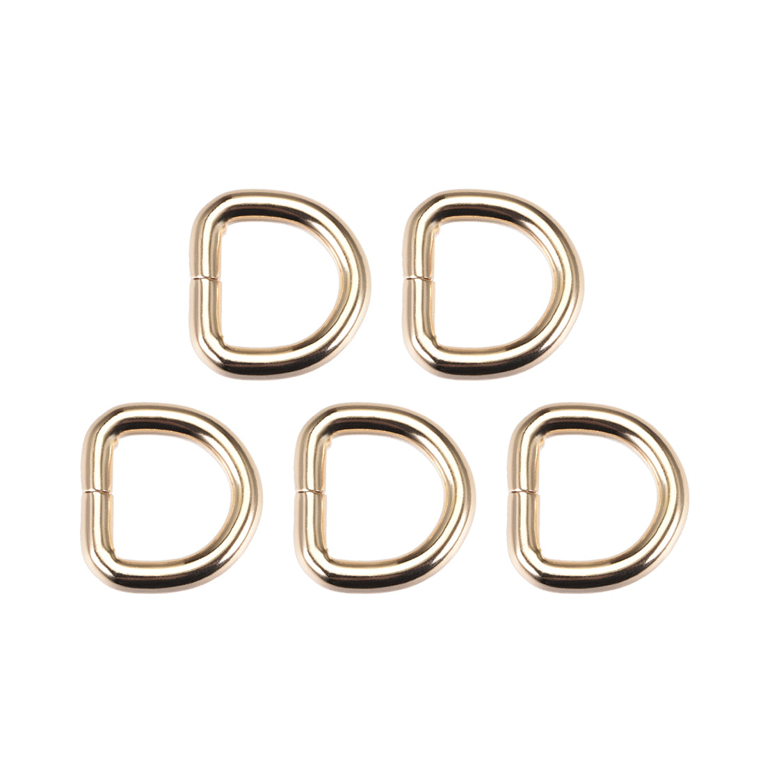 uxcell Uxcell 5 Pcs D Ring Buckle 0.63 Inch Metal Semi-Circular D-Rings Gold Tone for Hardware Bags Belts Craft DIY Accessories