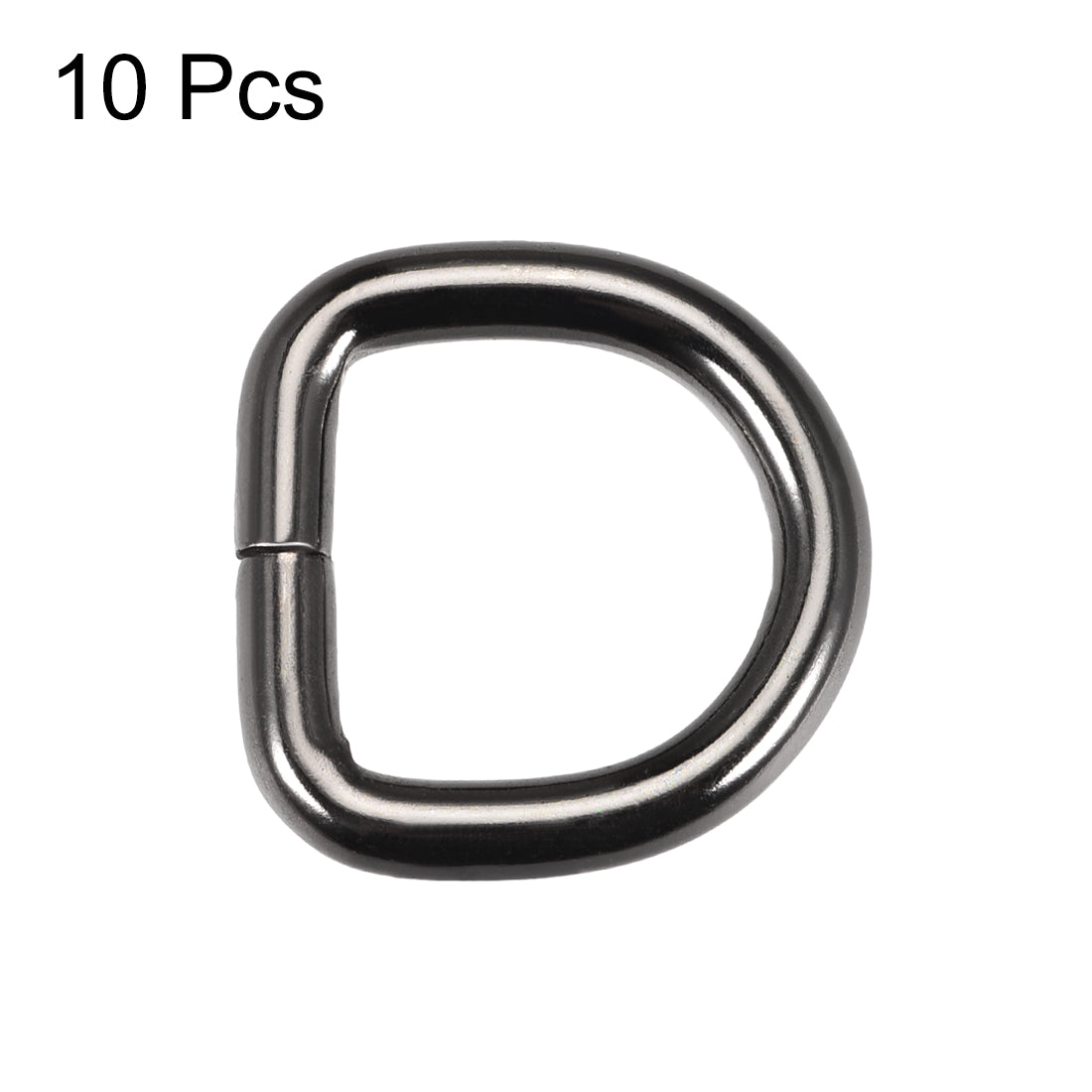 uxcell Uxcell 10 Pcs D Ring Buckle 0.8 Inch Metal Semi-Circular D-Rings Black for Hardware Bags Belts Craft DIY Accessories