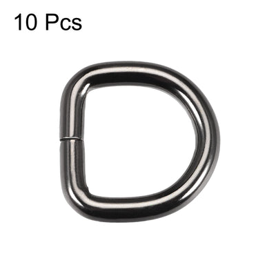 Harfington Uxcell 10 Pcs D Ring Buckle 0.8 Inch Metal Semi-Circular D-Rings Black for Hardware Bags Belts Craft DIY Accessories
