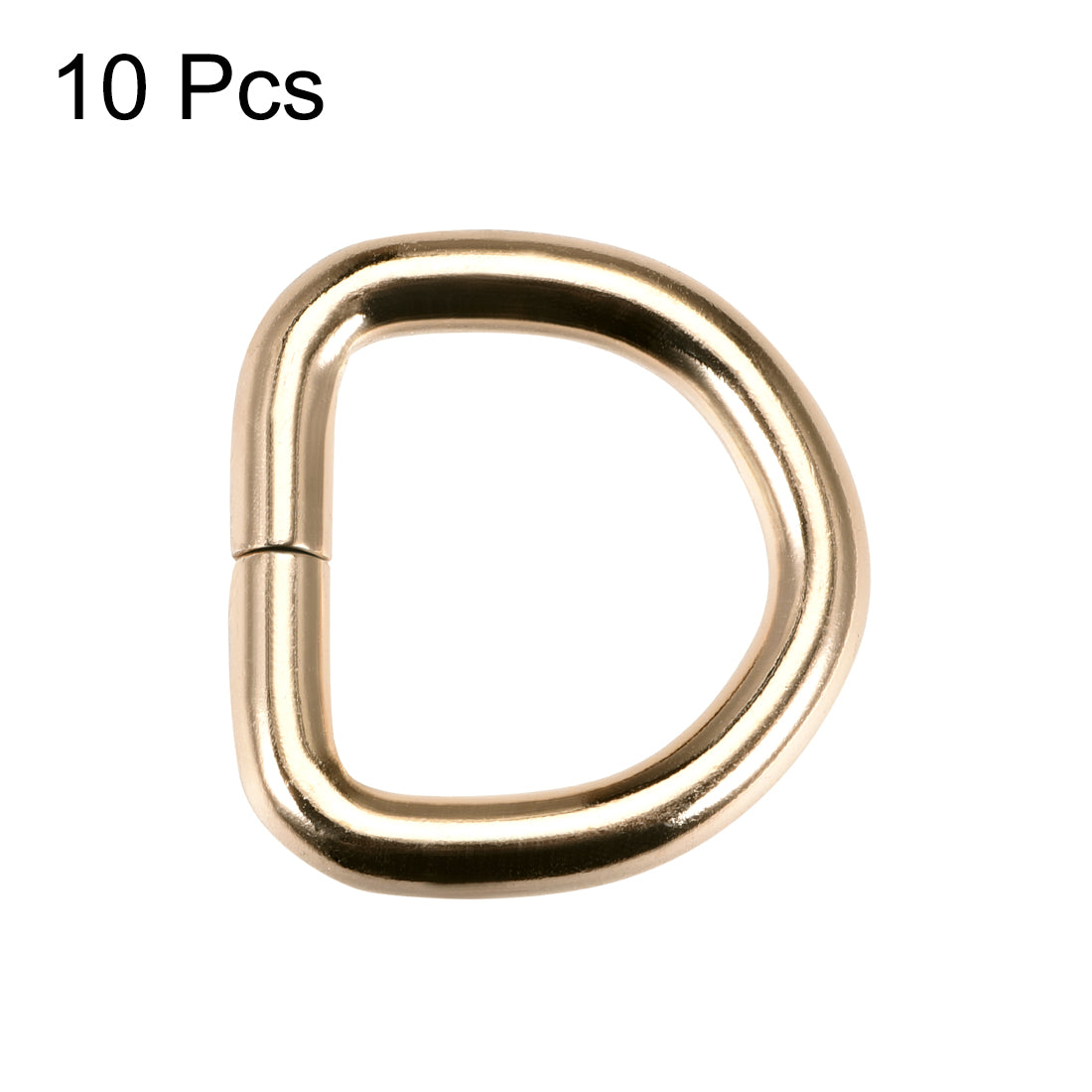 uxcell Uxcell 10 Pcs D Ring Buckle 0.8 Inch Metal Semi-Circular D-Rings Gold Tone for Hardware Bags Belts Craft DIY Accessories