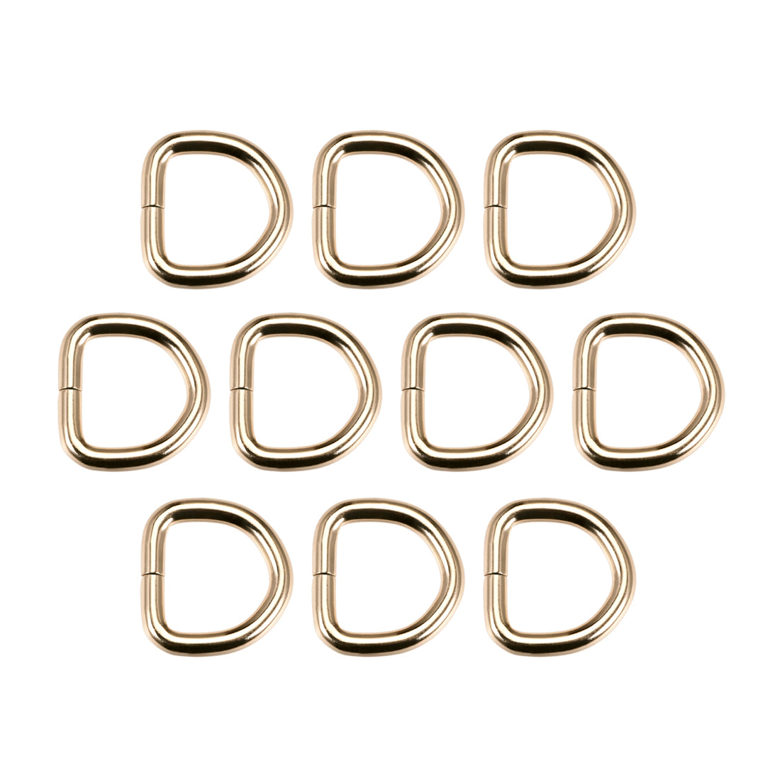 uxcell Uxcell 10 Pcs D Ring Buckle 0.8 Inch Metal Semi-Circular D-Rings Gold Tone for Hardware Bags Belts Craft DIY Accessories