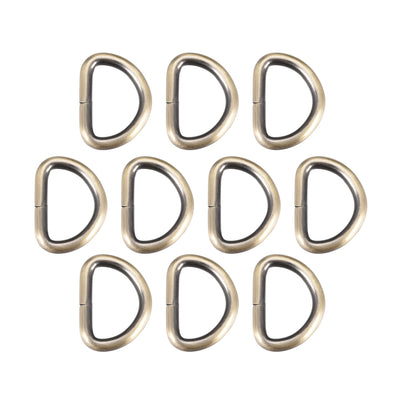 Harfington Uxcell 10 Pcs D Ring Buckle 1 Inch Metal Semi-Circular D-Rings Bronze Tone for Hardware Bags Belts Craft DIY Accessories