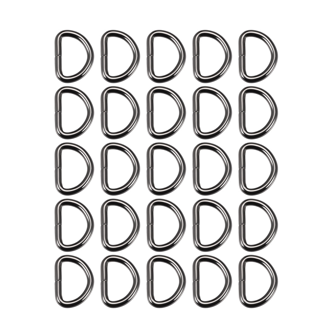 uxcell Uxcell 25 Pcs D Ring Buckle 1 Inch Metal Semi-Circular D-Rings Black for Hardware Bags Belts Craft DIY Accessories