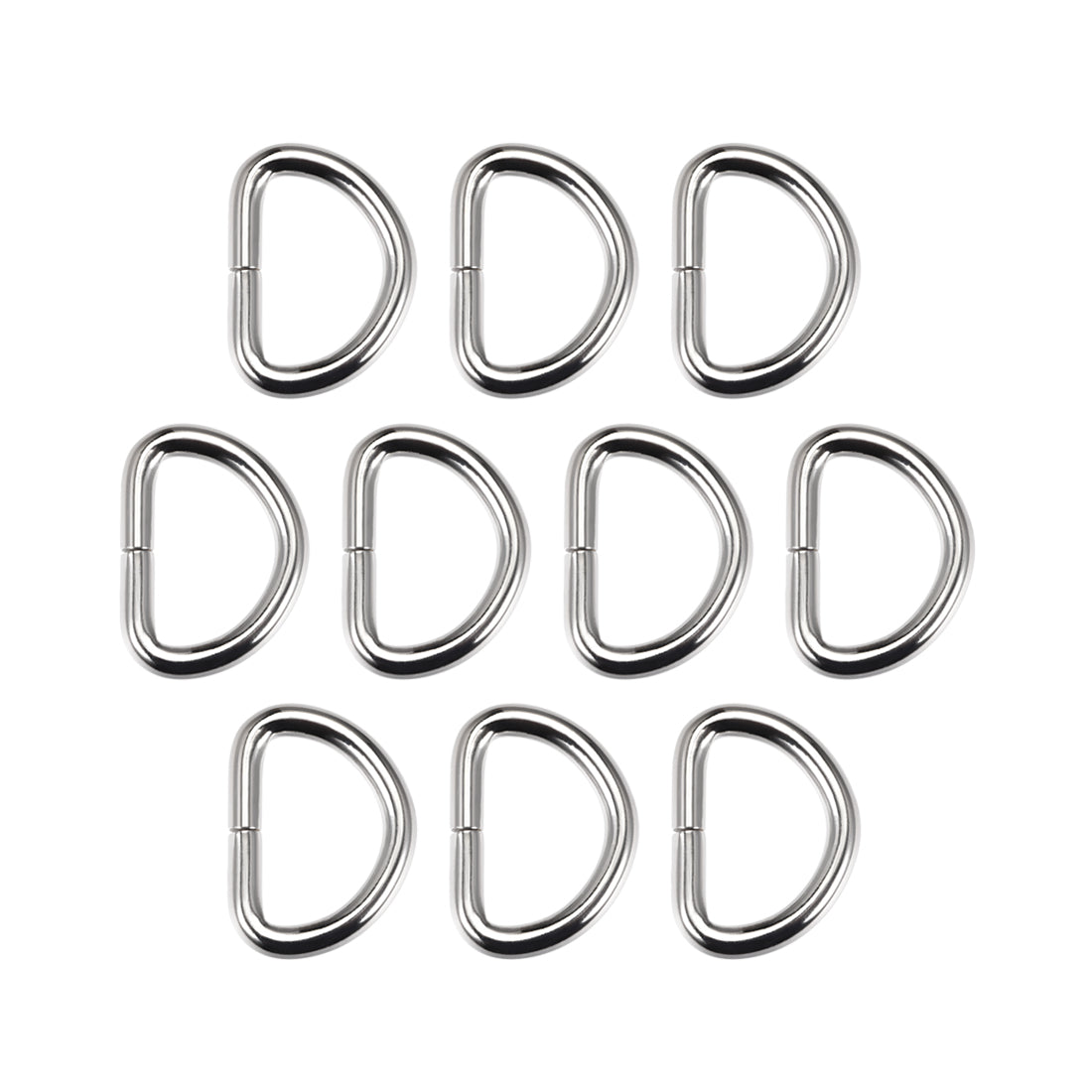uxcell Uxcell 10 Pcs D Ring Buckle 1 Inch Metal Semi-Circular D-Rings Silver Tone 4.6mm Thickness for Hardware Bags Belts Craft DIY Accessories