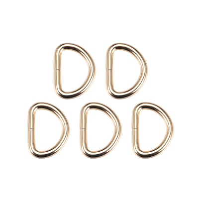 Harfington Uxcell 5 Pcs D Ring Buckle 1 Inch Metal Semi-Circular D-Rings Gold Tone for Hardware Bags Belts Craft DIY Accessories