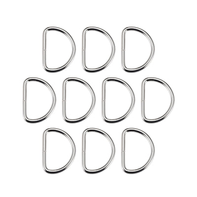 Harfington Uxcell 10 Pcs D Ring Buckle 1.6 Inch Metal Semi-Circular D-Rings Silver Tone for Hardware Bags Belts Craft DIY Accessories