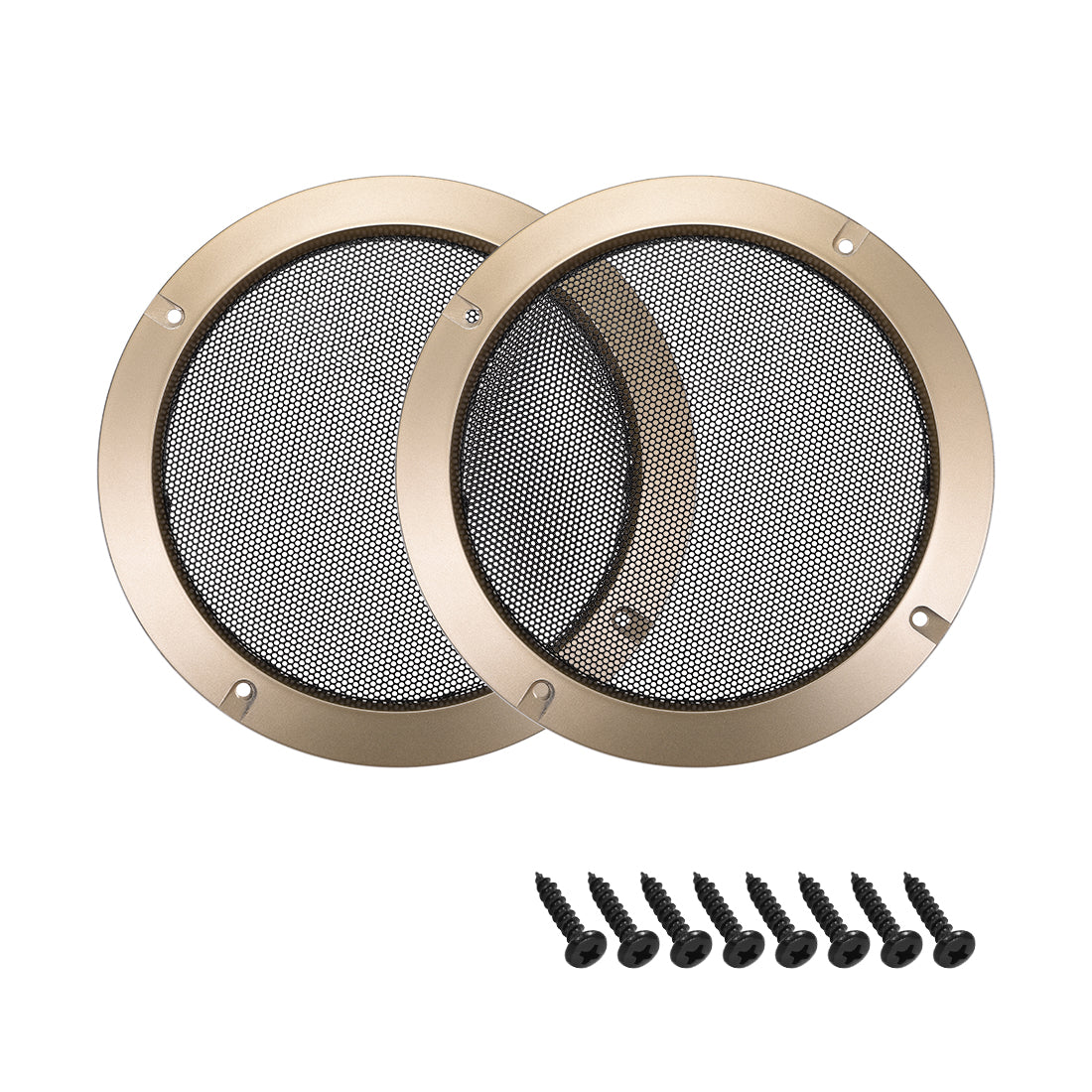 uxcell Uxcell 2pcs 6.5" Speaker Grill Mesh Decorative Circle Subwoofer Guard Protector Cover for 6.5"  Mounting Hole Diagonal Distance