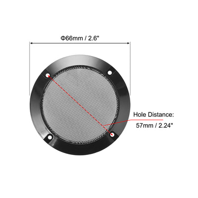 Harfington Uxcell 2" Speaker Grill Mesh Decorative Circle Woofer Guard Protector Cover Audio Parts Black