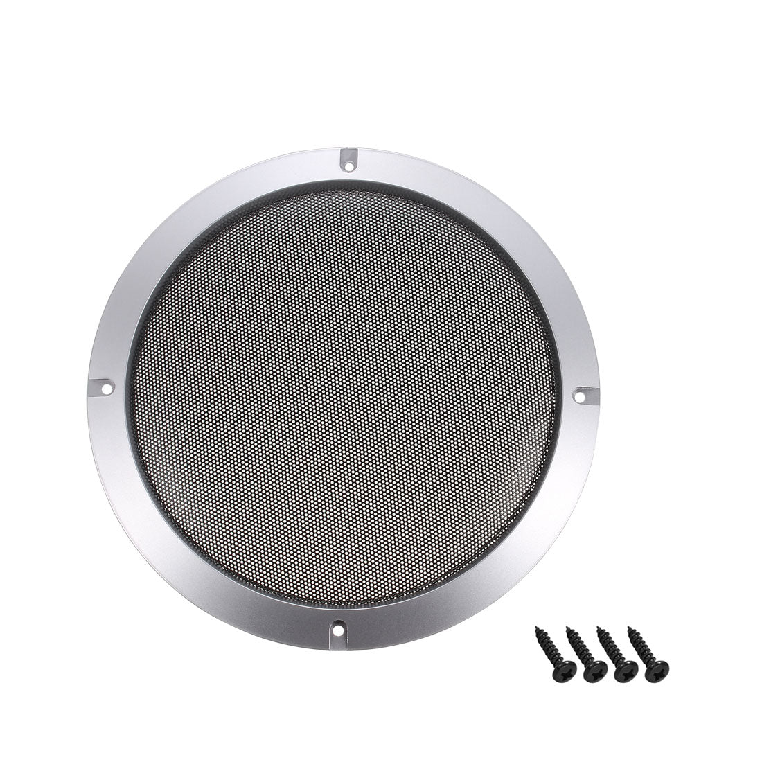 uxcell Uxcell 2pcs 8" Grill Mesh Decorative Circle Woofer Guard Protector Cover Silver