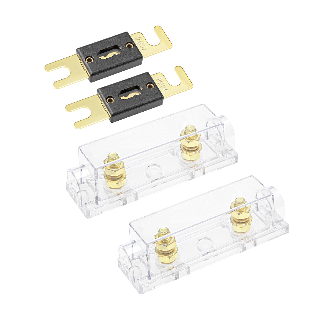 uxcell Uxcell ANL Fuse Holder with 200 Amp Fuse DC 32 Volt Audio Amplifier Inverter 2pcs