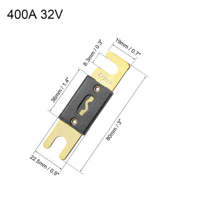 Harfington Uxcell ANL Fuse 400 Amp DC 32 Volt for Audio Amplifier Inverter 2pcs