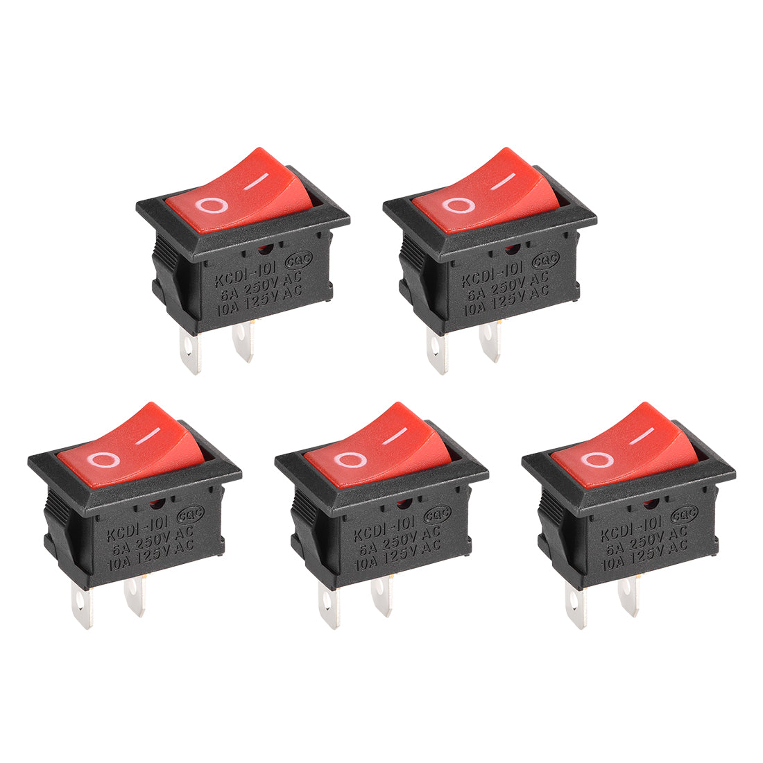 uxcell Uxcell Mini Boat Rocker Switch Black Toggle Switch 2pins ON/OFF AC250V/6A 125V/10A 5pcs