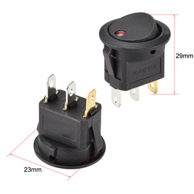 Harfington Uxcell Boat Rocker Switch LED Light DC 12V Toggle Switch for Boat Car Marine ON/OFF DC 12V/20A Red 2pcs