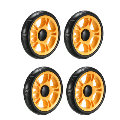 Harfington Uxcell Plastic Swivel Pulley Wheel 120mm / 4.72inch Dia Wheel 6mm Mounting Hole Dia Orange , 4pcs