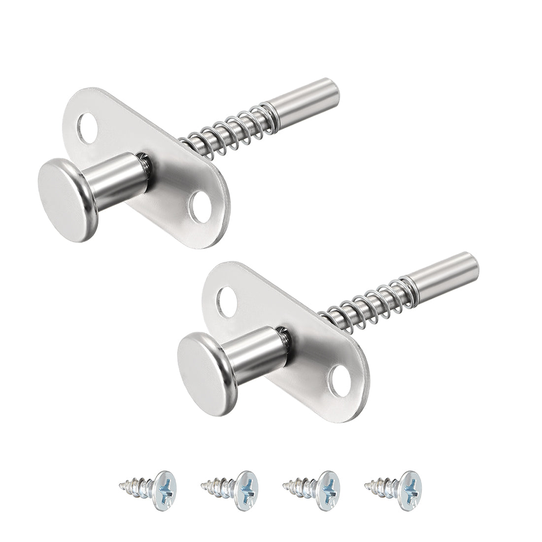 uxcell Uxcell Plunger Latches Spring-loaded Stainless Steel 6mm Dia Head 6mm Dia Spring 60mm Total Length , 2pcs