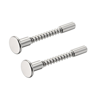 Harfington Uxcell Plunger Latches Spring Loaded Stainless Steel 7mm Dia Head 6mm Dia Spring 70mm Total Length , 2pcs