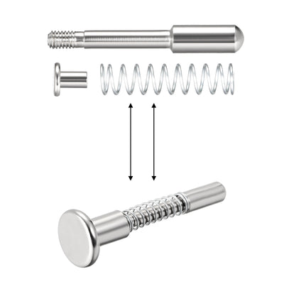 Harfington Plunger Latches Spring Loaded Stainless Steel  Head Spring Total Length