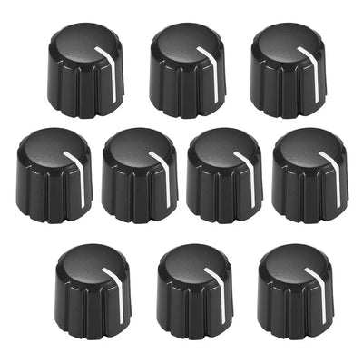 Harfington Uxcell 10pcs 4x6mm Potentiometer Control Knobs for Electric Guitar Volume Tone Black
