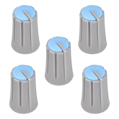 Harfington Uxcell 5pcs,4x6mm Potentiometer Control Knobs for Electric Guitar Grey Blue