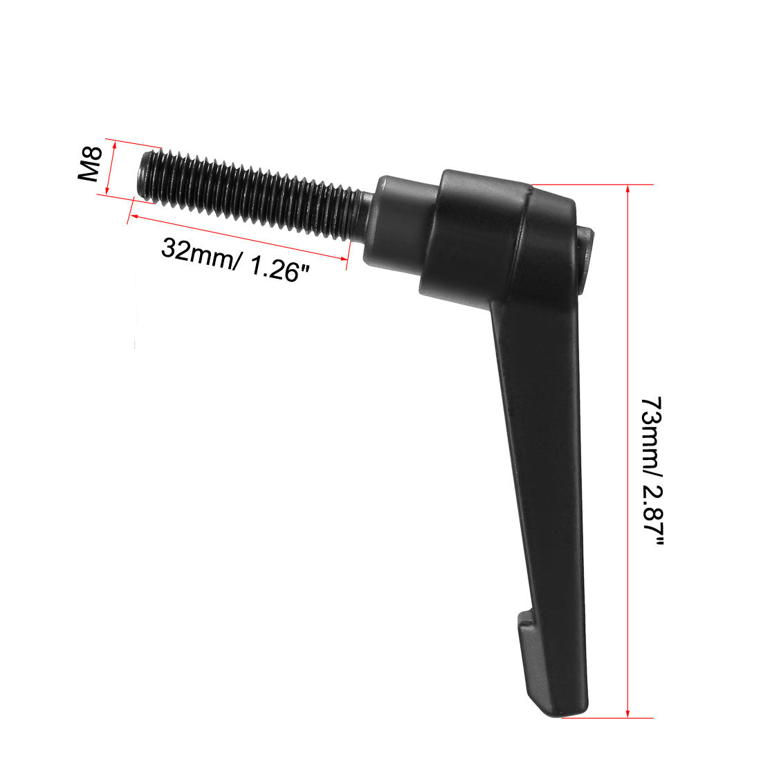 Uxcell Uxcell M8 x 32mm Handle Adjustable Clamping Lever Thread Push Button Ratchet Male Threaded Stud 3 Pcs