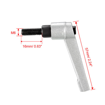 Harfington Uxcell M6 x 16mm Handle Adjustable Clamping Lever Thread Push Button Ratchet Male Threaded Stud 5 Pcs