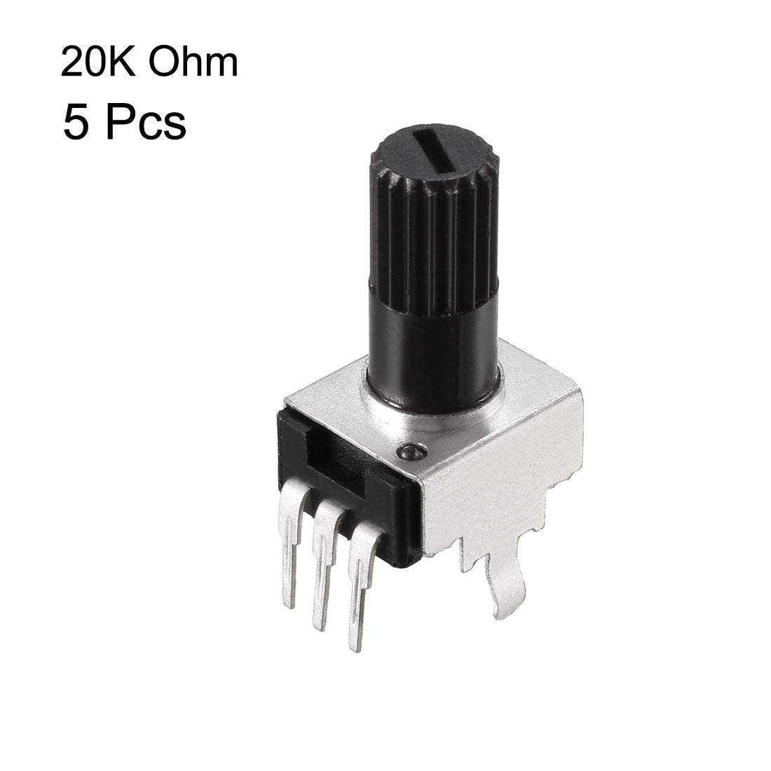 uxcell Uxcell Potentiometer 20K Ohm Variable Resistors Single Turn Rotary Carbon Film 5pcs