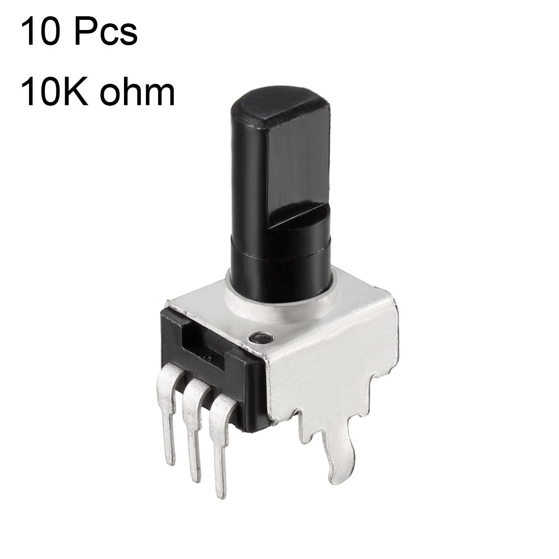 uxcell Uxcell Carbon Film Potentiometer, 10K Ohm Variable Resistors Single Turn Rotary Half Shaft Design 10pcs