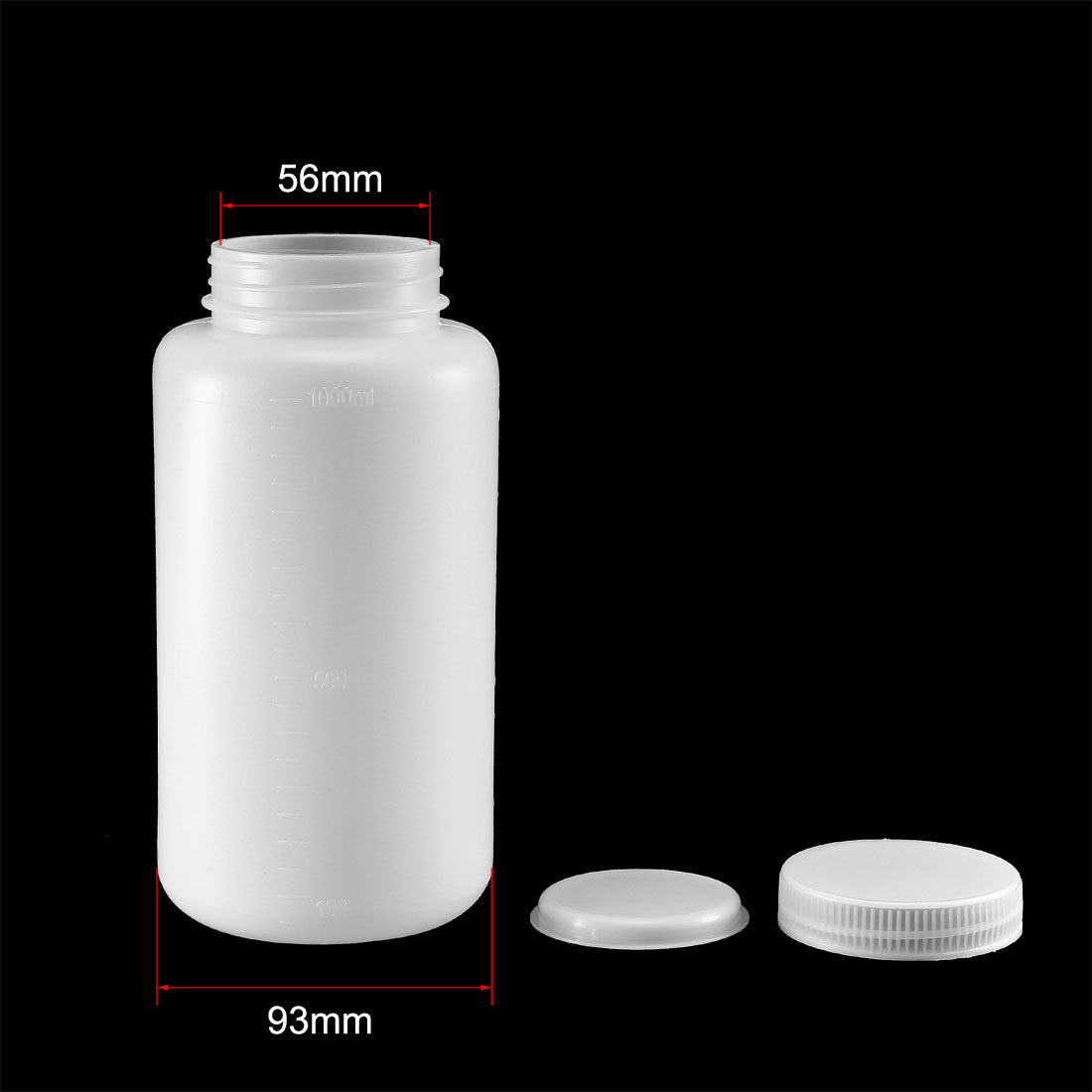 uxcell Uxcell Plastic Lab Chemical Reagent Bottle 1000ml/34oz Wide Mouth Sample Sealing Liquid Storage Container 2pcs